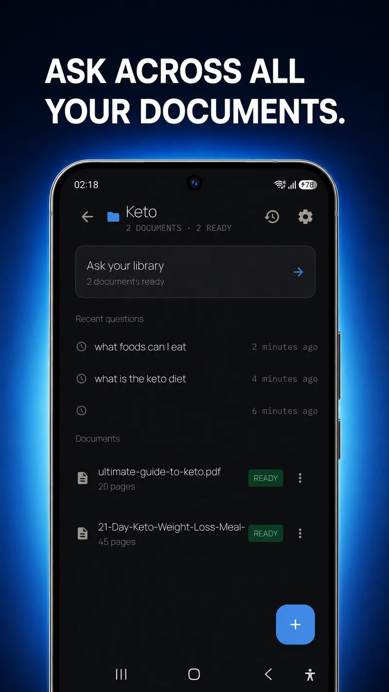 Ask a question and LocalDocs reads across every document in the folder